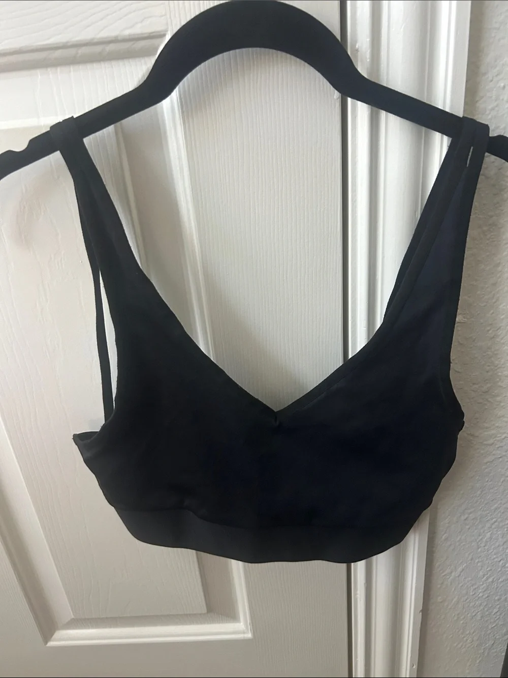 Alala Black Strappy V-Neck Sports Bralette